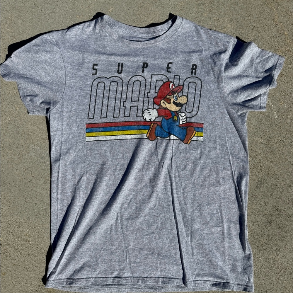 Super Mario Gray Short Sleeve Tee